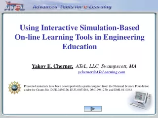 Using Interactive Simulation-Based On-line Learning Tools in Engineering Education
