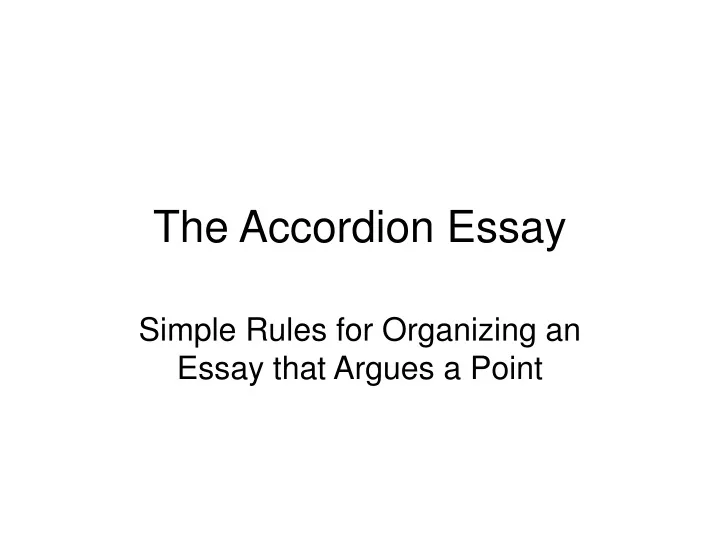 the accordion essay