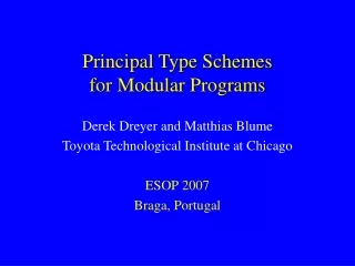 Principal Type Schemes for Modular Programs