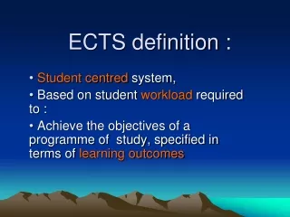 ECTS definition :