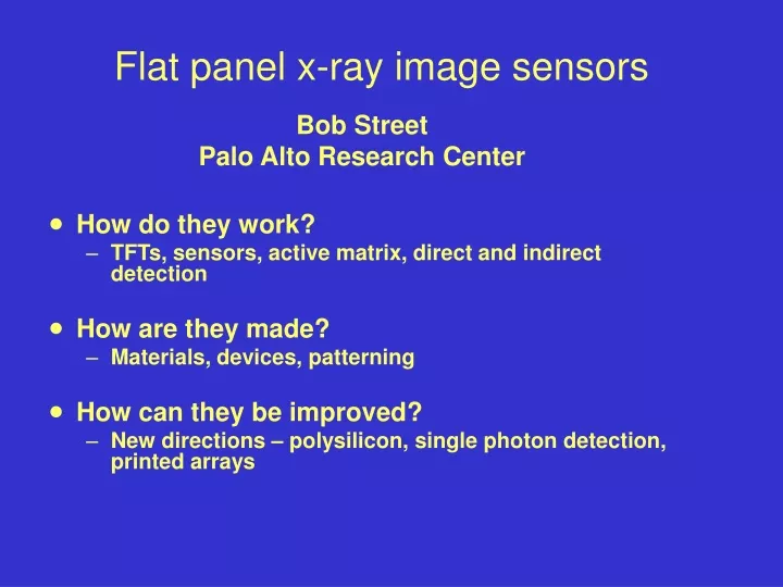 flat panel x ray image sensors