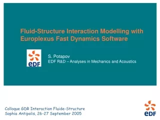 Fluid-Structure Interaction Modelling with Europlexus Fast Dynamics Software
