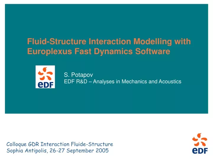 fluid structure interaction modelling with