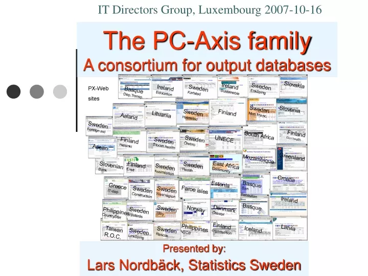 the pc axis family a consortium for output databases