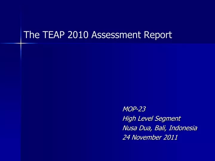 the teap 2010 assessment report