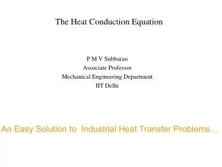 The Heat Conduction Equation