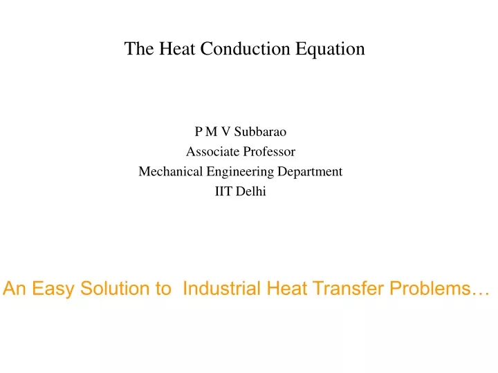 the heat conduction equation