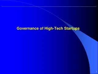 Governance of  High-Tech Startups