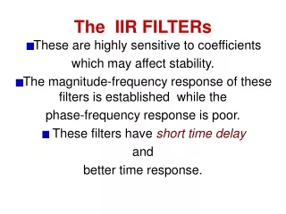 The  IIR FILTERs