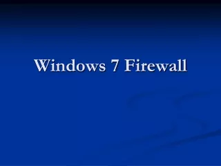 Windows 7 Firewall