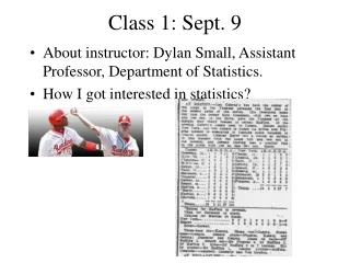 Class 1: Sept. 9
