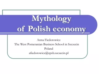 Mythology of Polish economy