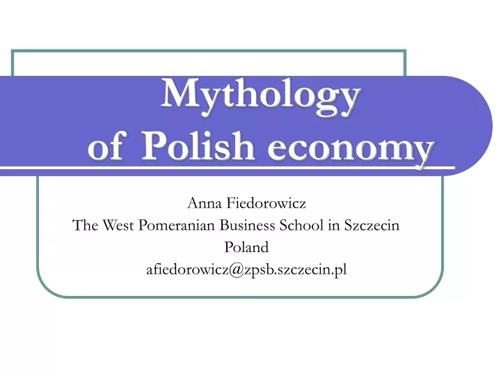 mythology of polish economy