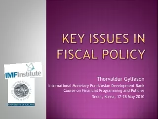 Key issues in fiscal policy
