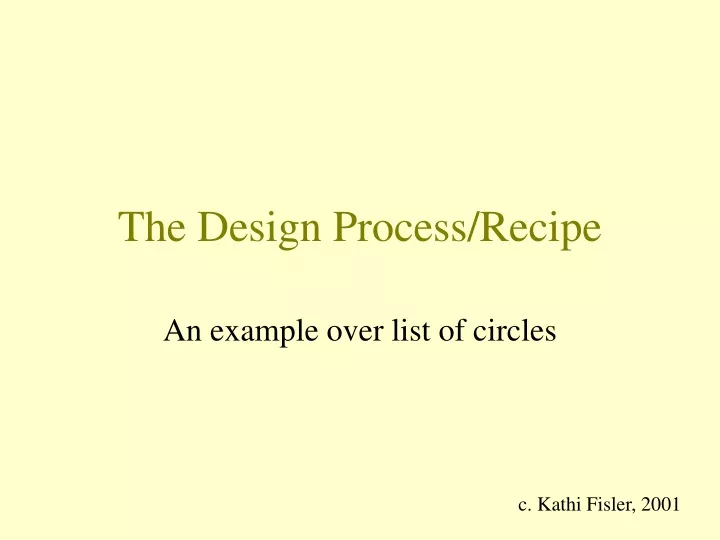 the design process recipe