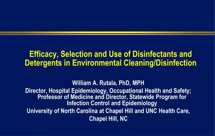 efficacy selection and use of disinfectants and detergents in environmental cleaning disinfection