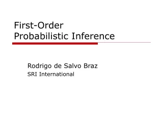 First-Order Probabilistic Inference