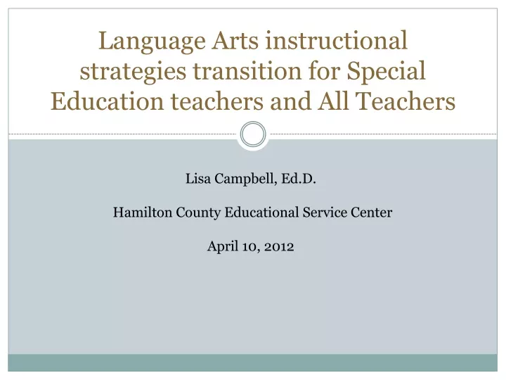 language arts instructional strategies transition for special education teachers and all teachers