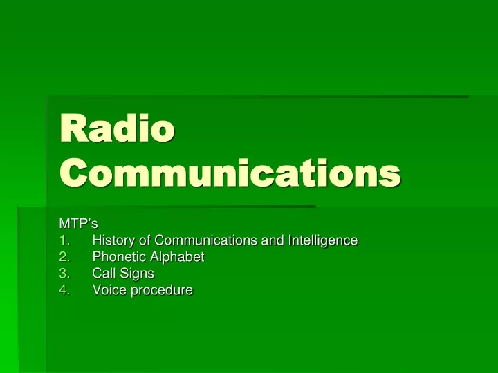 radio communications