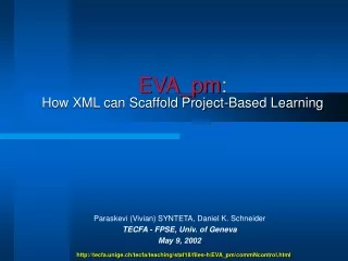 EVA_pm :  How XML can Scaffold Project-Based Learning