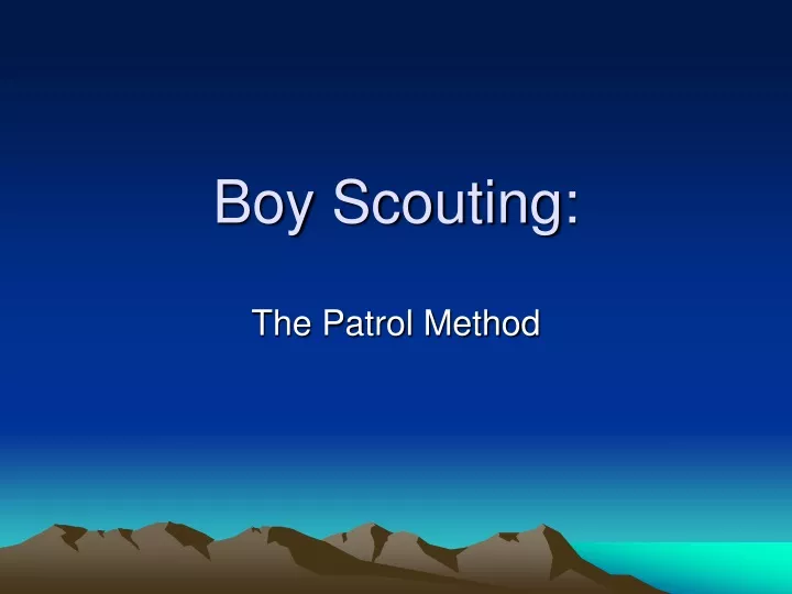 boy scouting
