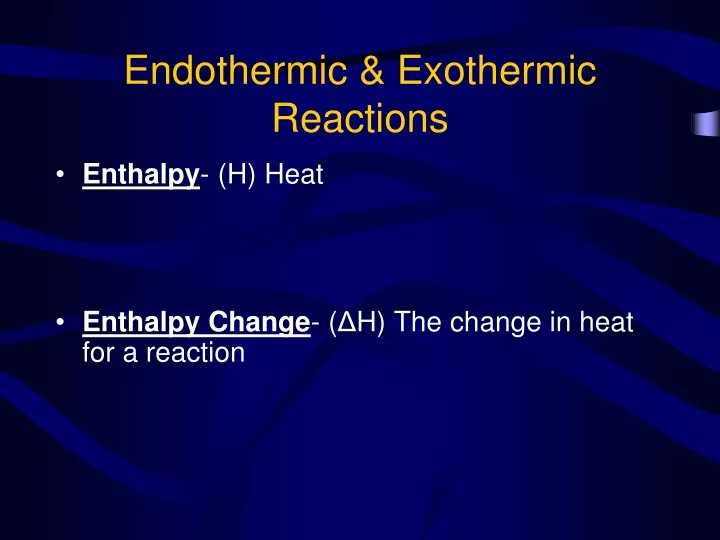 endothermic exothermic reactions
