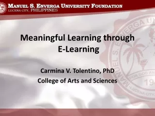 Meaningful Learning through  E-Learning