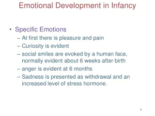 Emotional Development in Infancy
