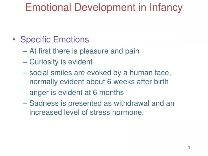 emotional development in infancy