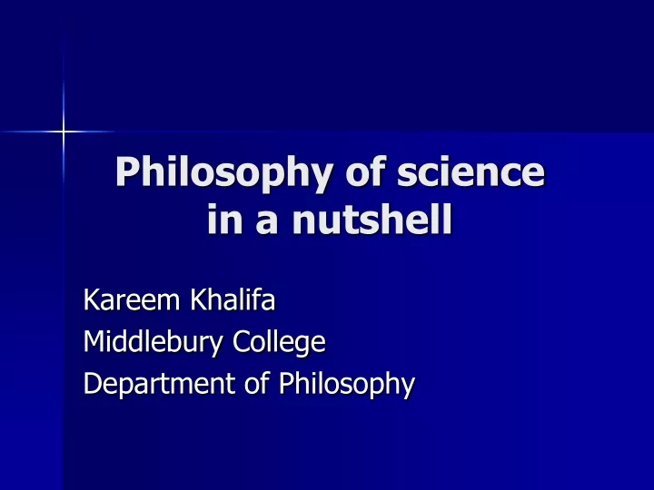 philosophy of science in a nutshell