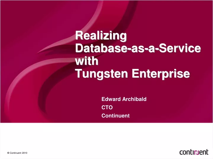realizing database as a service with tungsten enterprise