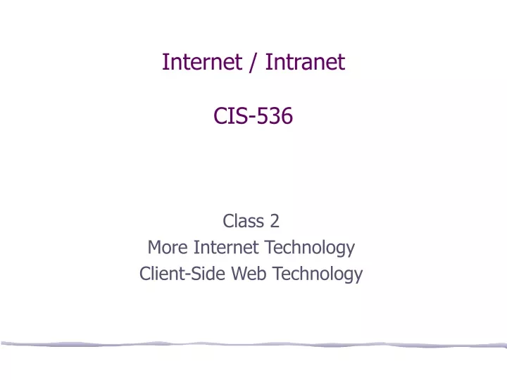 internet intranet cis 536