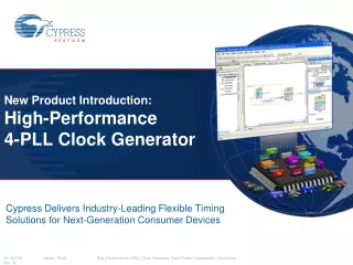 New Product Introduction: High-Performance 4-PLL Clock Generator