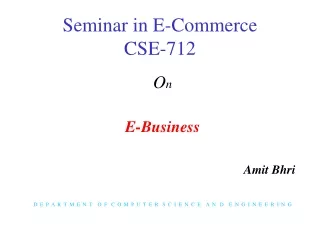 Seminar in E-Commerce CSE-712