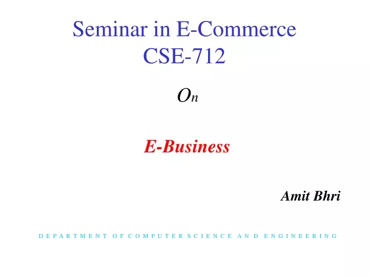 seminar in e commerce cse 712