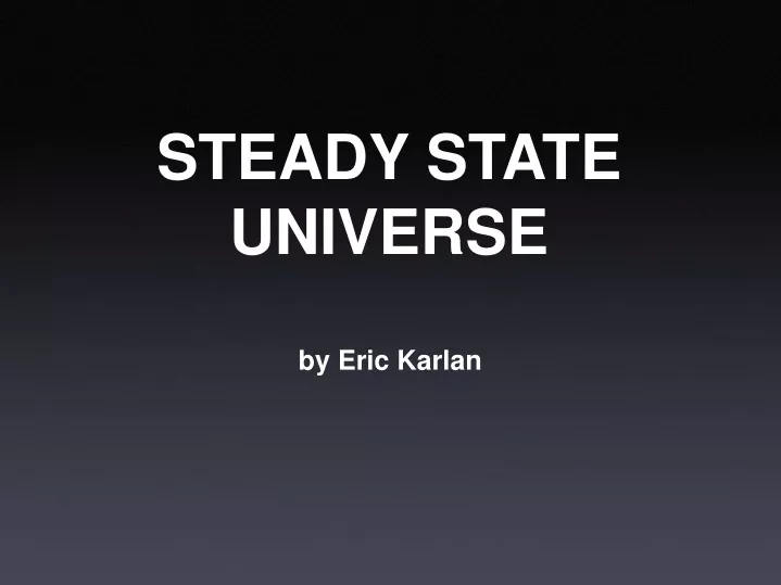 steady state universe