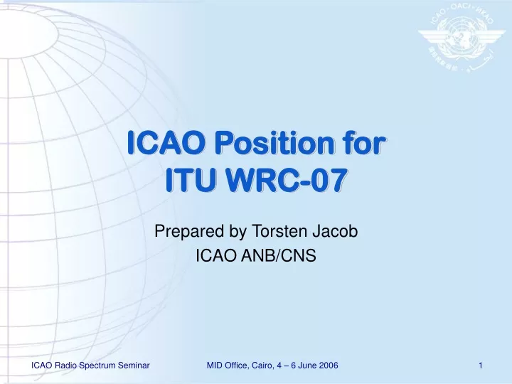 icao position for itu wrc 07