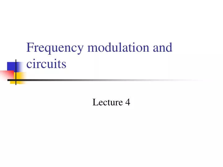 frequency modulation and circuits