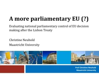 A more parliamentary EU (?)