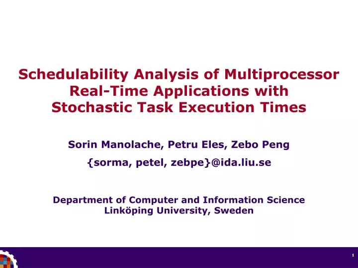 schedulability analysis of multiprocessor real