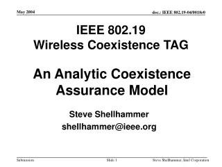 IEEE 802.19 Wireless Coexistence TAG
