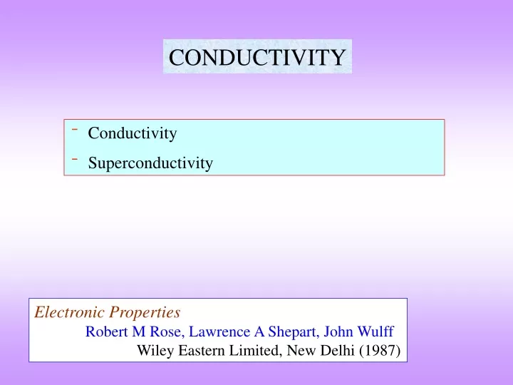 conductivity
