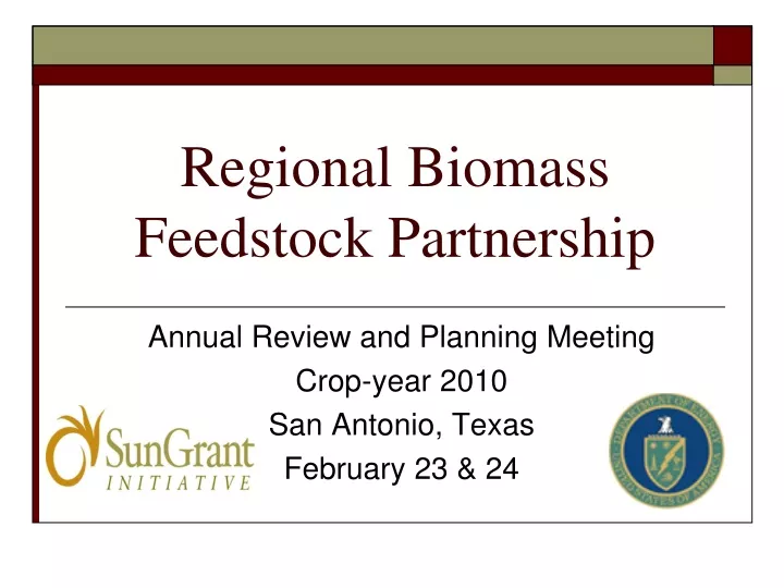 regional biomass feedstock partnership
