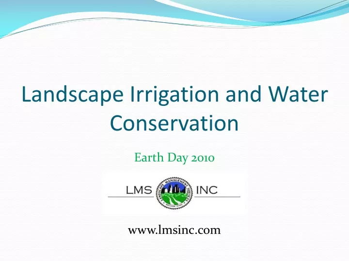 landscape irrigation and water conservation