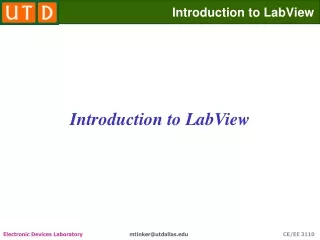 Introduction to LabView