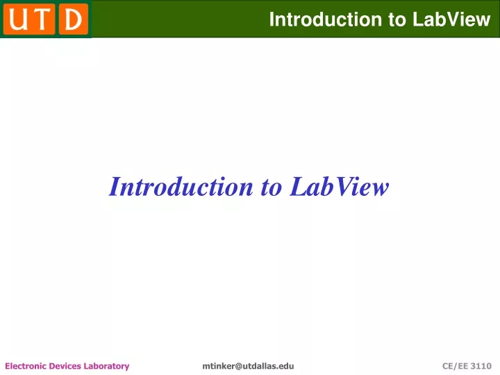 introduction to labview
