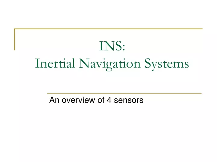 ins inertial navigation systems