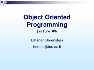 Object Oriented Programming