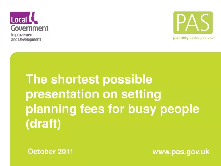 the shortest possible presentation on setting planning fees for busy people draft