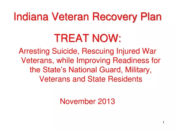 indiana veteran recovery plan